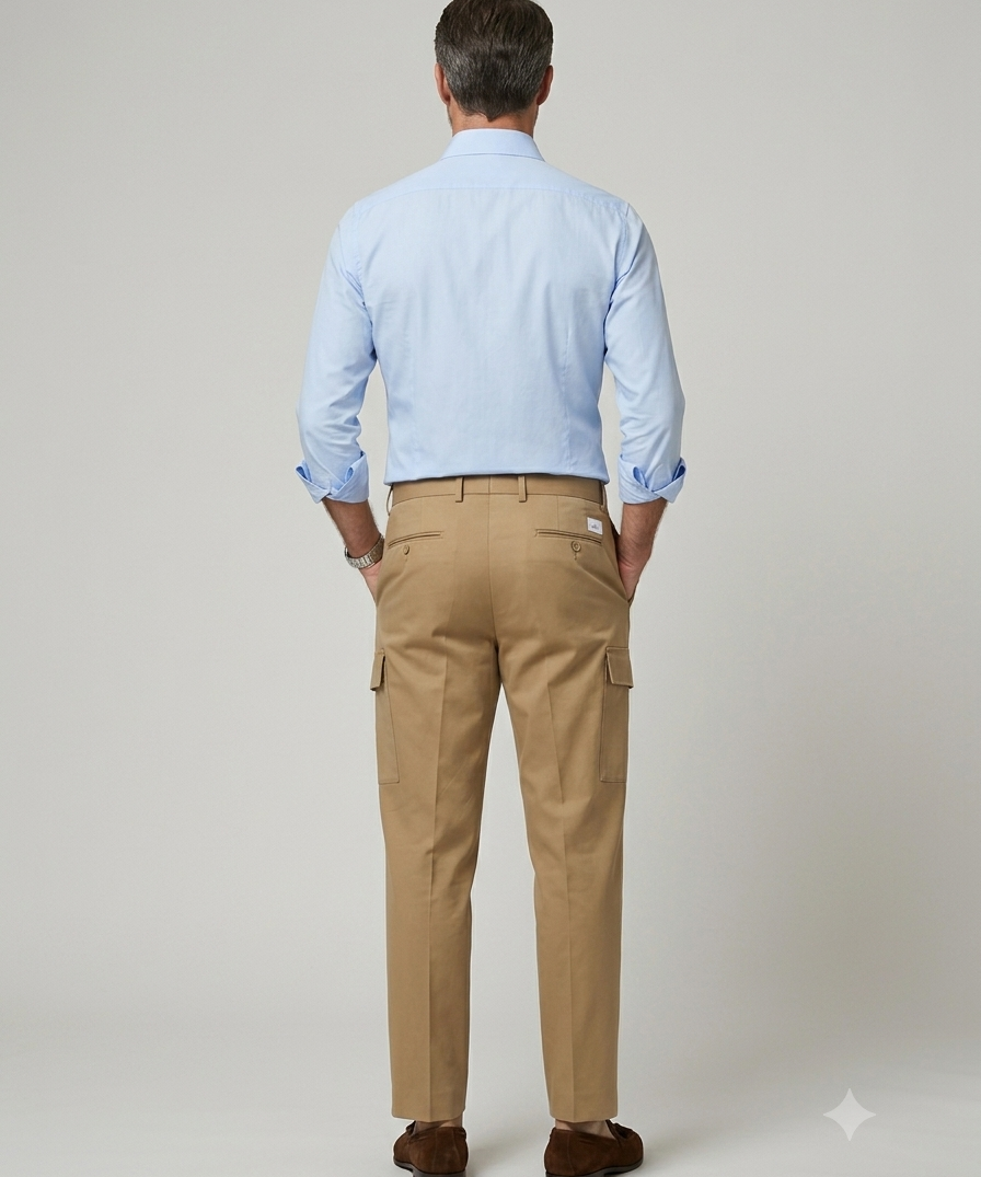 Manuel Ritz Men's Beige Cotton Trousers - Size XL (52)