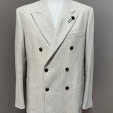 Lardini – Giacca Doppiopetto Uomo in Lana Vergine e Cashmere Beige Mélange