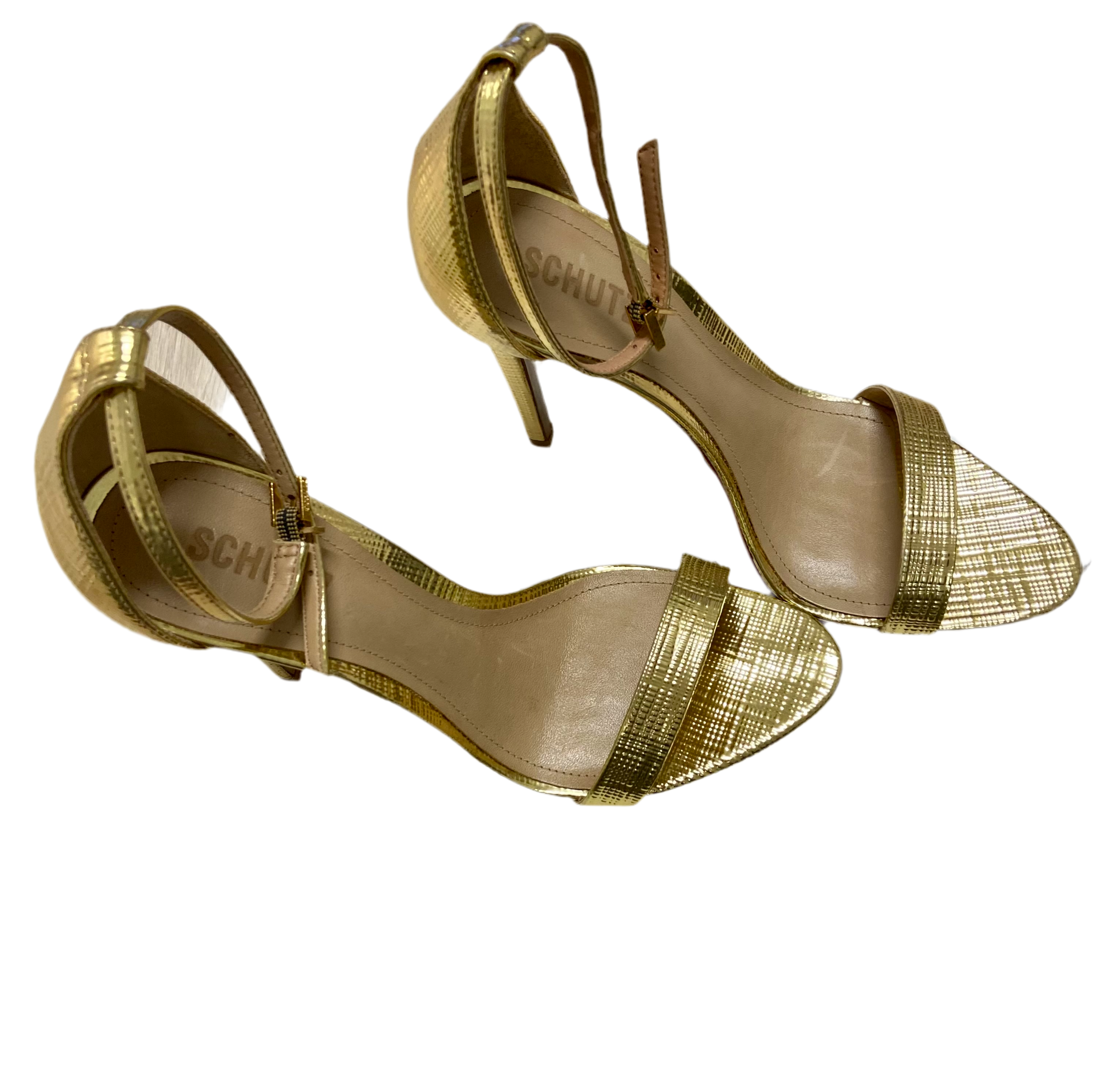 Gold leather sandals
