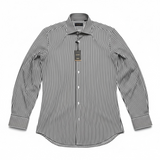 Camicia Barba Napoli "Culto" a Righe Bianco e Nero – 100% Cotone – Taglia XL (42)
