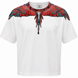 County of Milan – T-Shirt Uomo Bianca con Stampa Ali Multicolor in Cotone