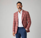 Ahora Napoli – Giacca Sartoriale Monopetto a Quadri in Pura Lana Drapers – ROSA MATTONE / BORDEAUX