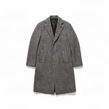 Lardini Single-Breasted Herringbone Wool Coat - Anthracite Grey