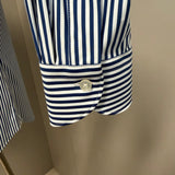 Xacus Active Shirt White and Blue Striped - Tailor Fit - Collar 42 (XL)