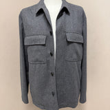 Lardini Overshirt in Lana Vergine e Kashmir Grigio Melange