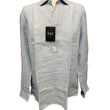 Camicia Fay Uomo in Lino Celeste – Taglia XL (Collo 42)
