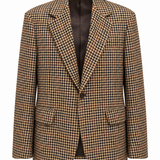 Lardini – Blazer Uomo Pied de Poule in Lana Vergine e Cashmere | Beige, Nero e Bordeaux