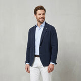 Manuel Ritz Navy Blue Knit Jacket - Size XL (52)