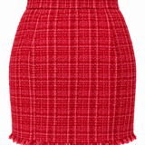 Gonna Fada Mini in Tweed Rosso Marella, immagine 6
