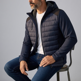 Scervino Street – Piumino Ibrido Bimaterico con Cappuccio – Blu Navy