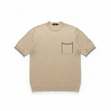 Maglia girocollo Alpha Studio in cotone beige - Taglia 50