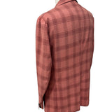 Ahora Napoli – Giacca Sartoriale Monopetto a Quadri in Pura Lana Drapers – ROSA MATTONE / BORDEAUX