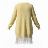 Vicolo sweater with ripped-effect tulle hem