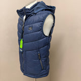 Yes-Zee – Gilet Smanicato Imbottito con Cappuccio Staccabile – Blu Notte