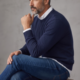Maglia Girocollo Uomo Lardini in Cashmere – Blu Notte, immagine 2