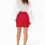 Gonna Fada Mini in Tweed Rosso Marella, immagine 3