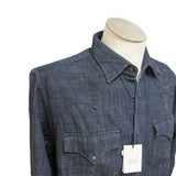 Camicia Western Xacus in Denim Scuro – Taglia XL collo misura 42