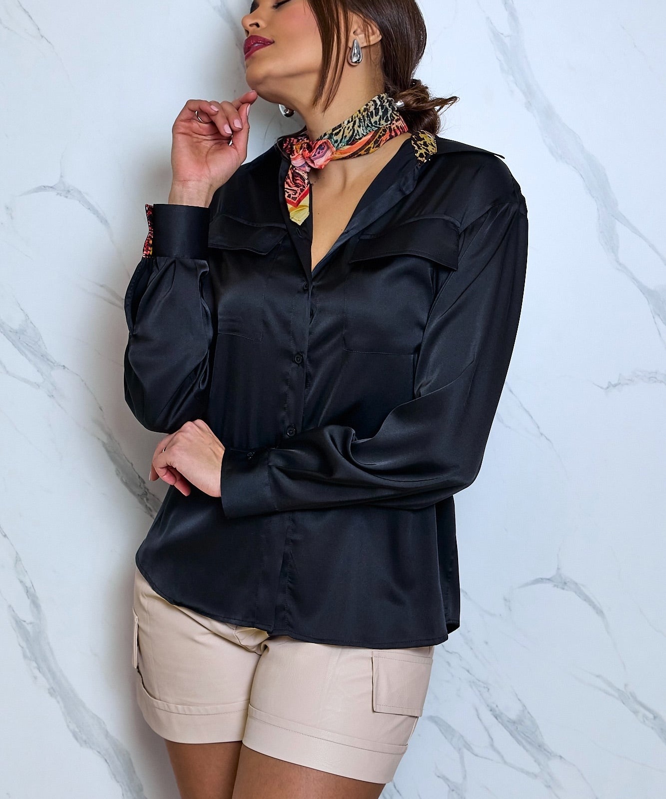 Roberto Cavalli shirt with scarf