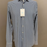 Xacus Active Shirt White and Blue Striped - Tailor Fit - Collar 42 (XL)