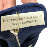 Maglione Girocollo Filippo De Laurentiis in Lana Merino e Cashmere – Blu Inchiostro (Tg. 48)