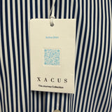 Xacus Active Shirt White and Blue Striped - Tailor Fit - Collar 42 (XL)
