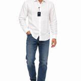 Fay – Camicia Uomo Bianca in 100% Lino a Maniche Lunghe