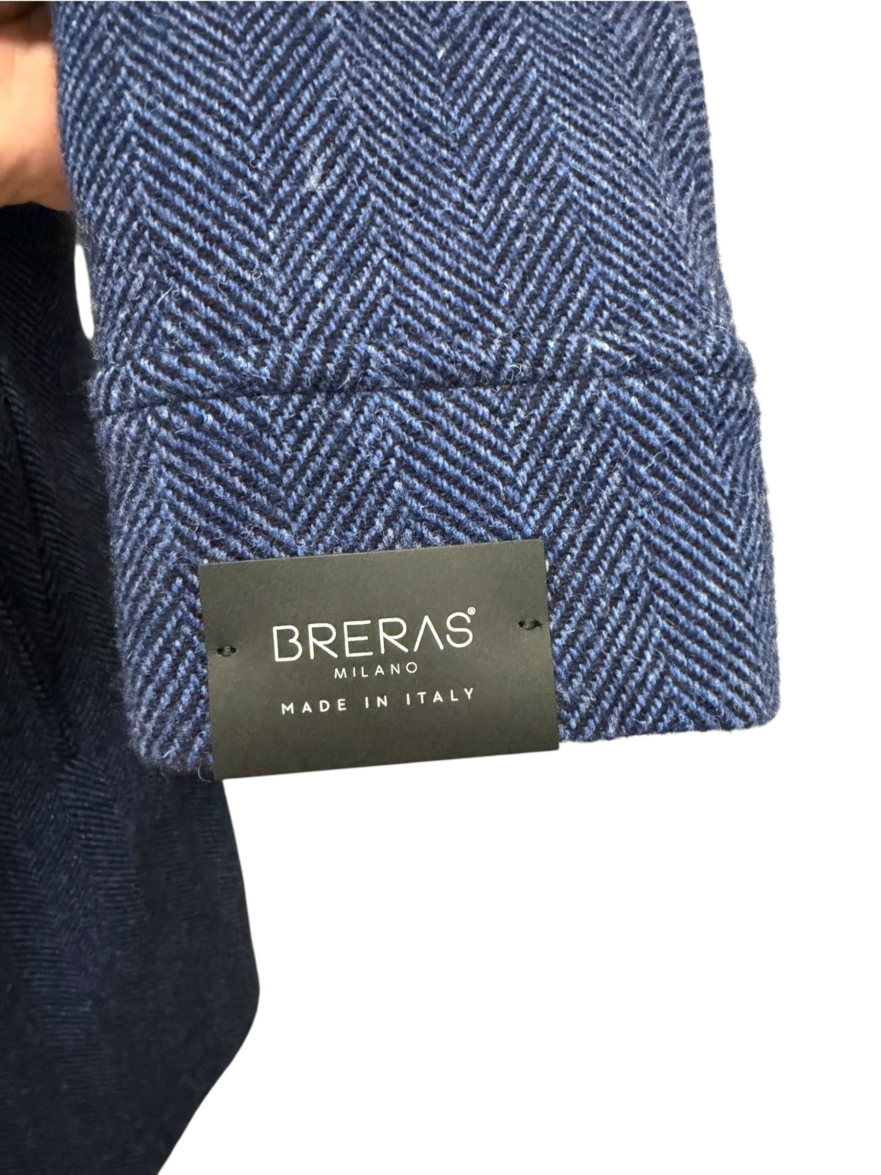 Breras Milano – Cappotto Doppio Petto Spinato in Lana Vergine – Blu, immagine 5