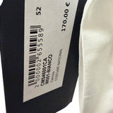 Camicia Uomo Costume National Bianca in Cotone con Dettaglio Metal al Colletto - Taglia XL (52)