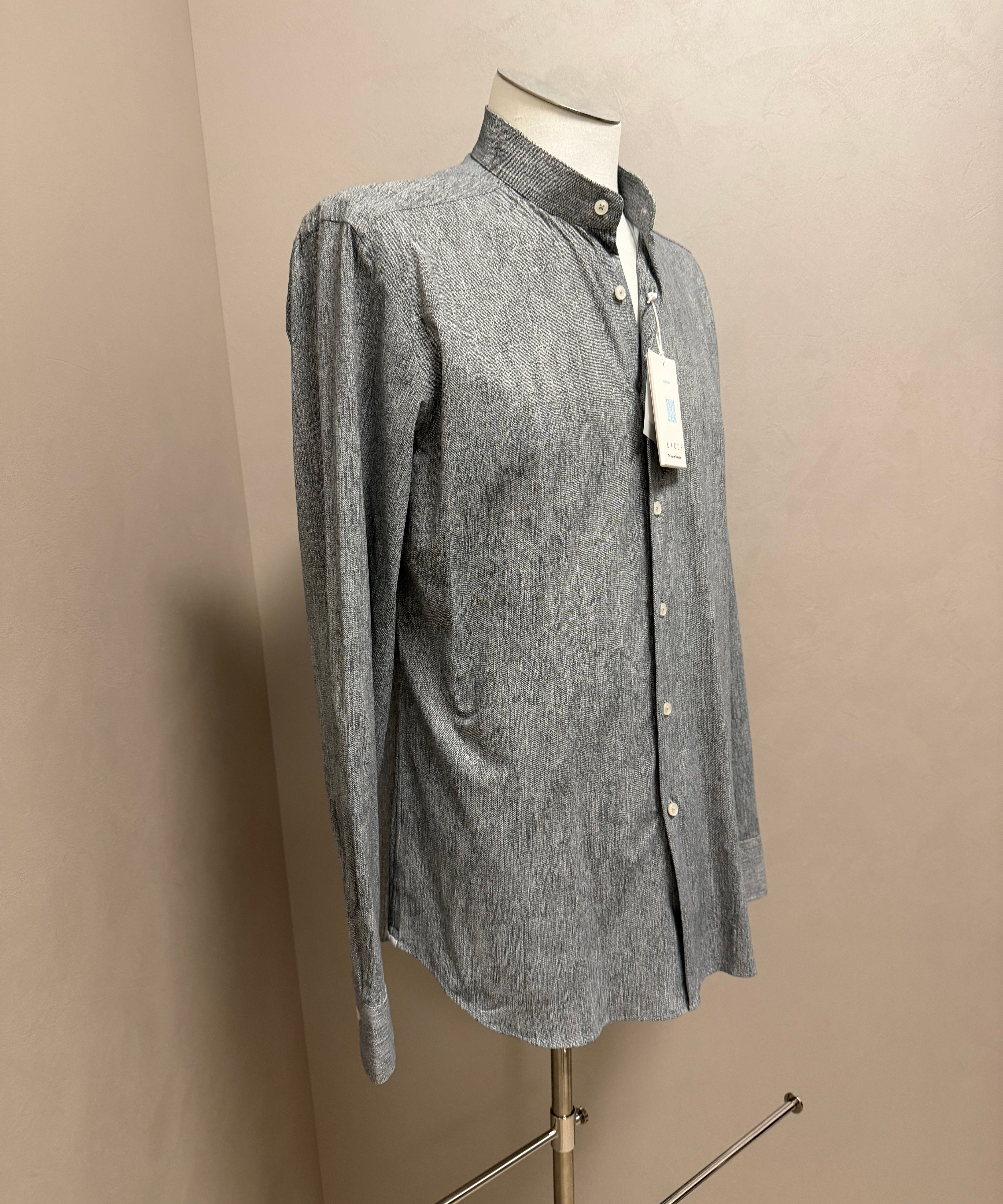 Xacus Mandarin collar shirt size L sky blue
