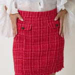Gonna Fada Mini in Tweed Rosso Marella, immagine 4
