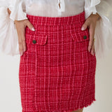 Gonna Fada Mini in Tweed Rosso Marella, immagine 4