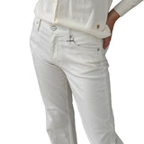 Cream round-neck cardigan with buttons