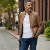 D'Amico Genuine Leather Jacket - Burnt Brown