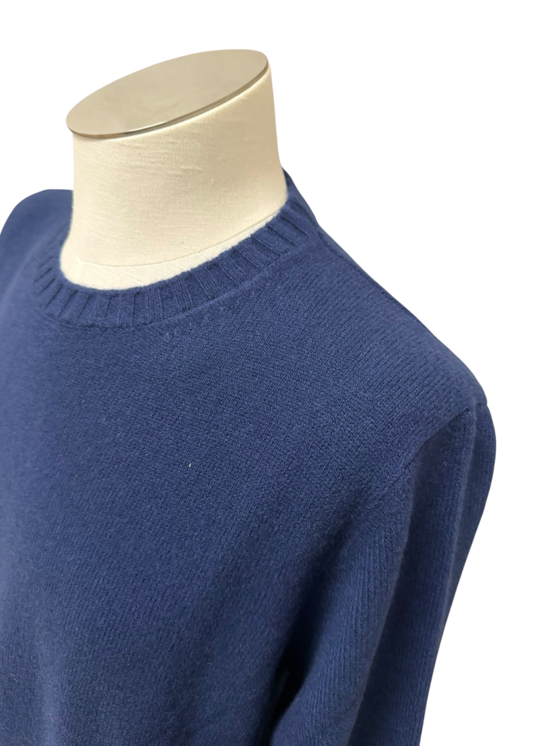 Filippo De Laurentiis – Maglione Girocollo in Lana Merino Superfine e Cashmere – Blu Inchiostro, immagine 6