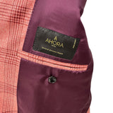 Ahora Napoli – Giacca Sartoriale Monopetto a Quadri in Pura Lana Drapers – ROSA MATTONE / BORDEAUX