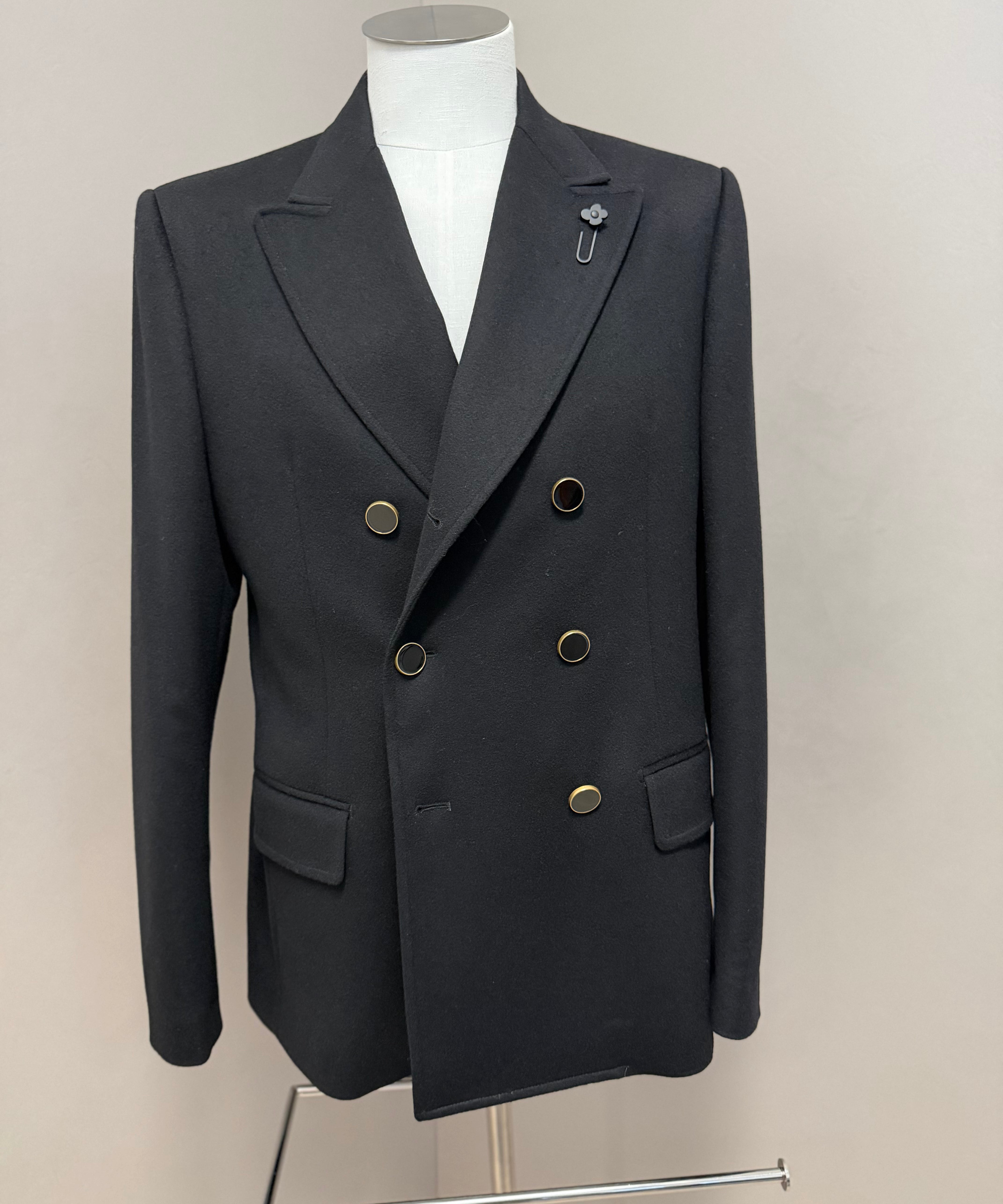 Lardini Wool Double-Breasted Jacket Size 52
