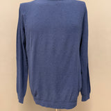 Maglia Kangra Girocollo in Cotone Blu Texture Bouclé - Taglia 52