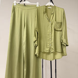 Flowy sage green viscose shirt