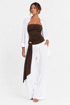 Body a Fascia Drappeggiato con Fiocco Laterale