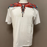 County of Milan – T-Shirt Uomo Bianca con Stampa Ali Multicolor in Cotone