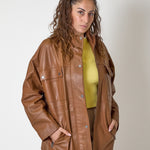 Giacca vicolo in Vera Pelle Cognac