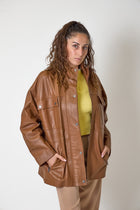 Giacca vicolo in Vera Pelle Cognac