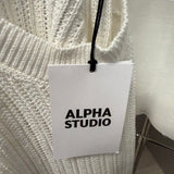 Alpha Studio Pullover in Cotone a Maglia Bianca - Taglia 48
