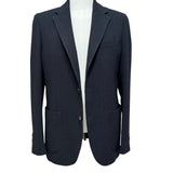 Giacca Monopetto Lardini in Lana, Seta e Lino - Blu Navy
