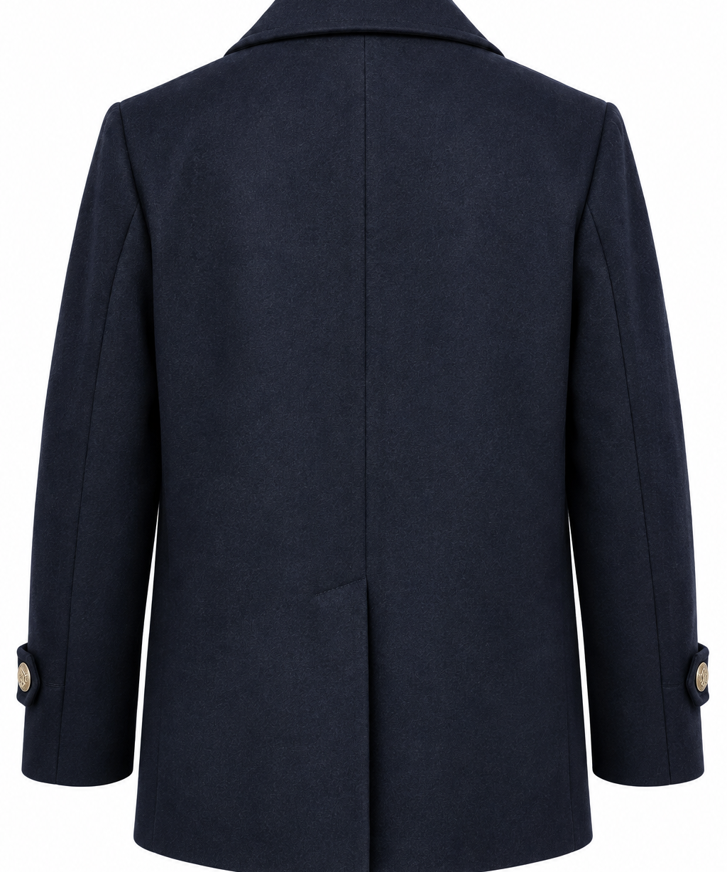 Cappotto Uomo Doppiopetto Blu Navy con Bottoni Gioiello – Stilosophy Ernest