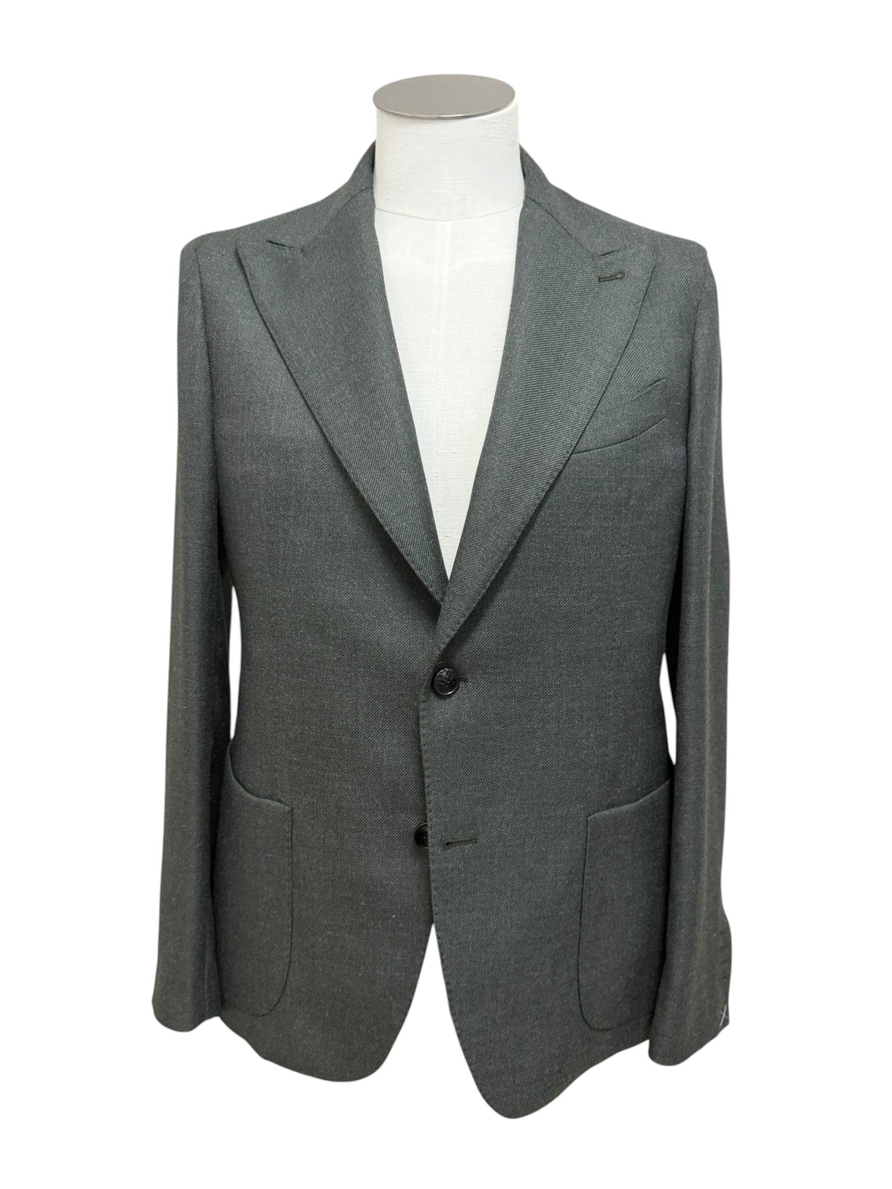 Ahora Napoli – Abito Sartoriale Monopetto in Misto Lana – Verde Scuro / Antracite, immagine 4