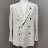 Lardini – Giacca Doppiopetto Uomo in Lana Vergine e Cashmere Beige Mélange