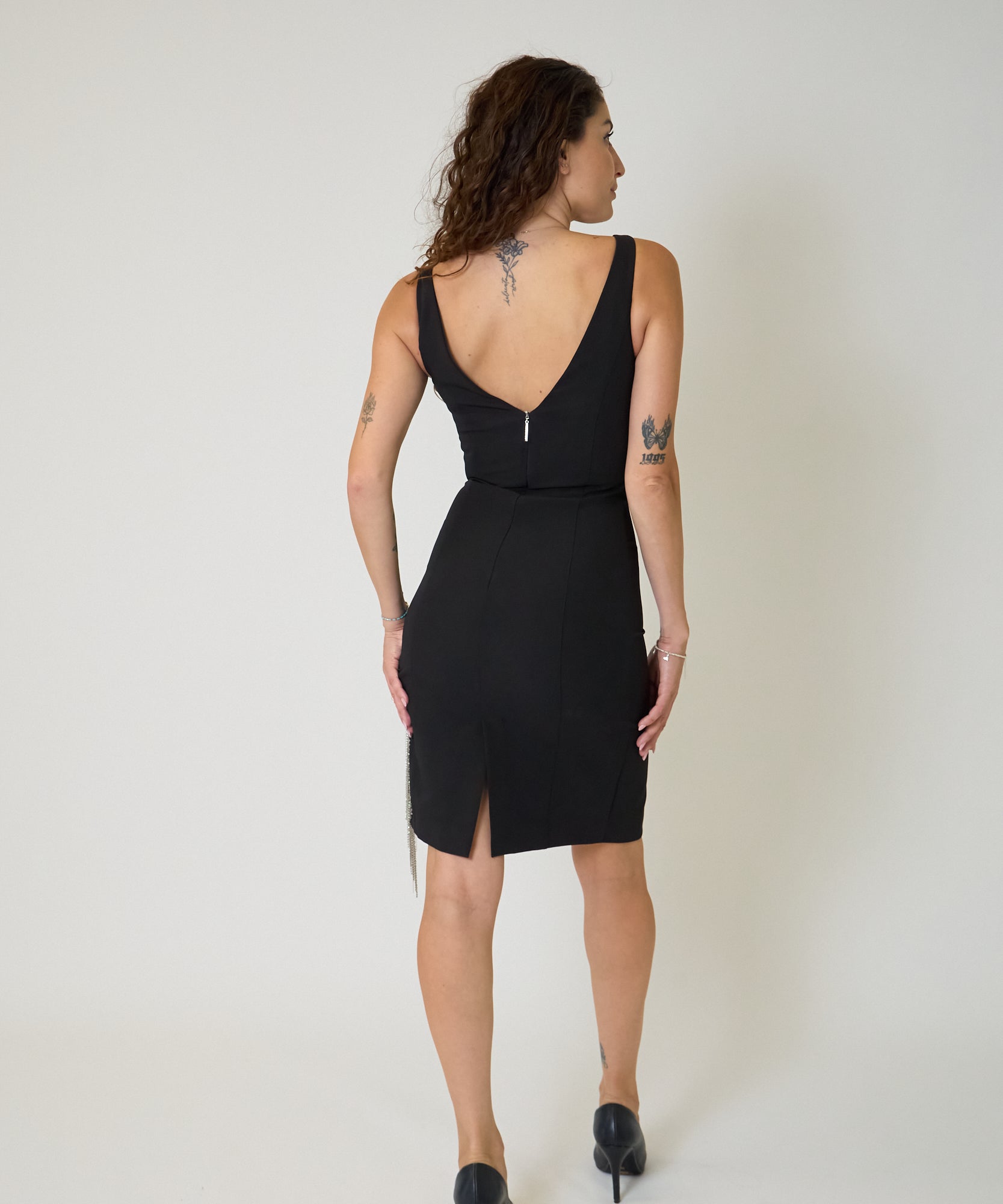 Tubino nero Relish Widow con Frange Gioiello