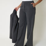 Completo Tailleur Materica Pantalone Wide Leg, immagine 4