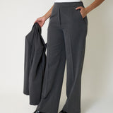 Completo Tailleur Materica Pantalone Wide Leg, immagine 4